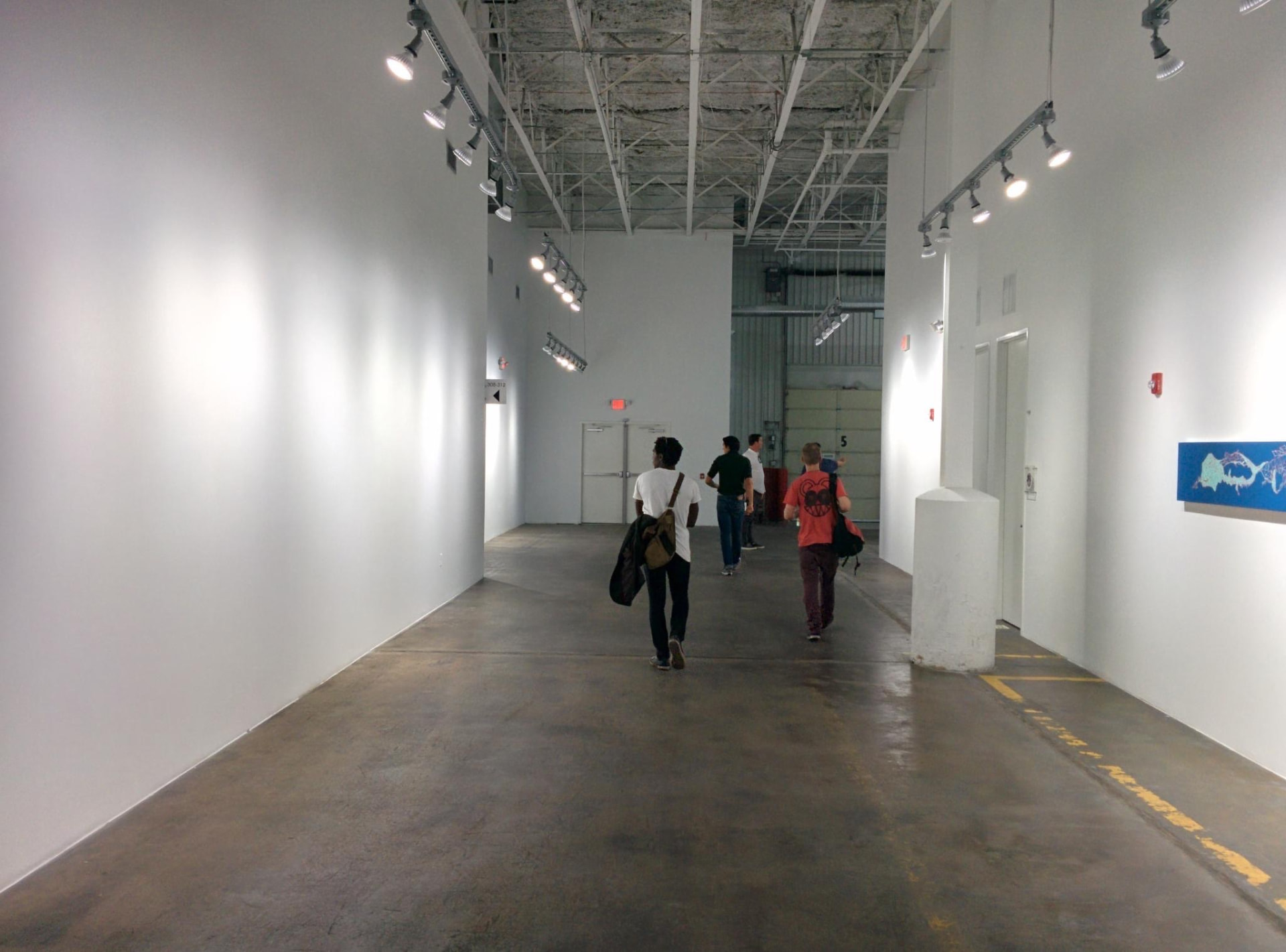 Gallery corridor at Silver Street Studios during the exploratory Day for Night 2015 site visit.