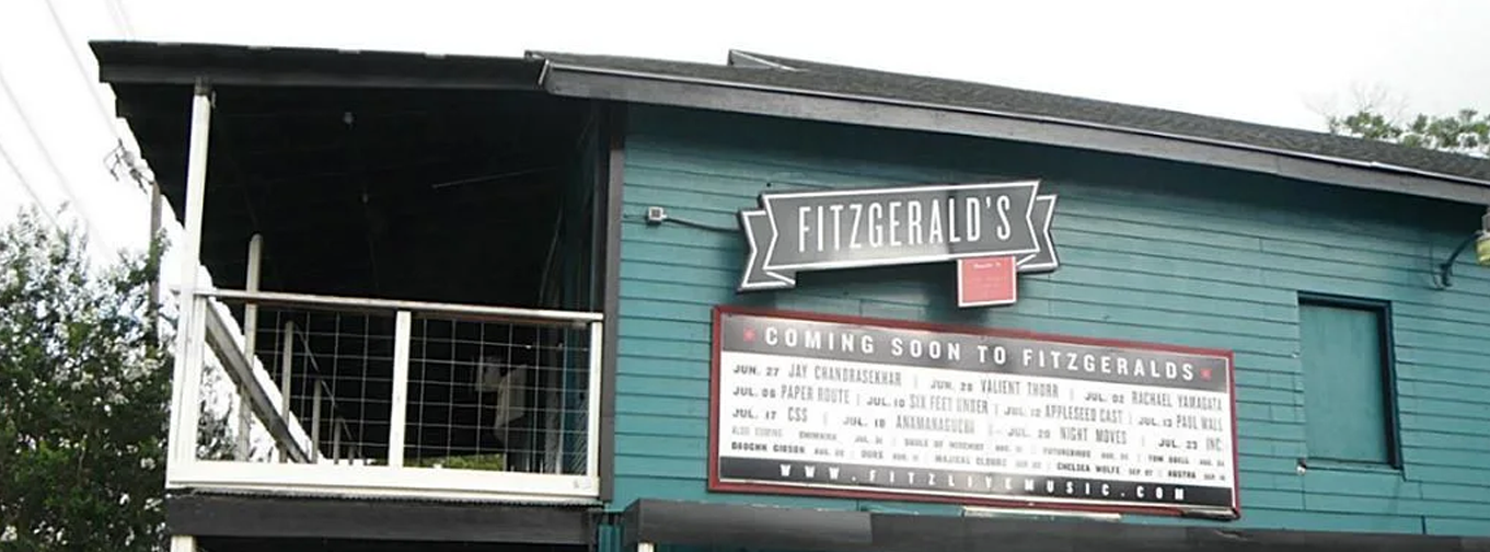 Fitzgerald’s exterior, White Oak Drive, Houston.