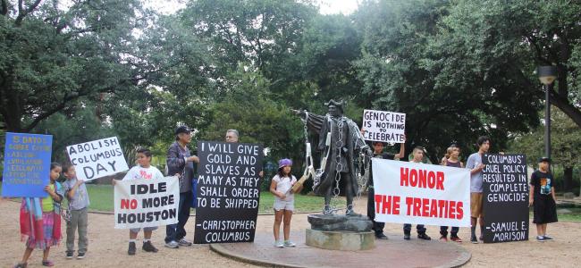 Explorers Seeking Direct Route From Buffalo Bayou To Mecom Fountain Of Youth Discover Grassy Wooded Wilderness With Statue Of A Fallen God In Shackles