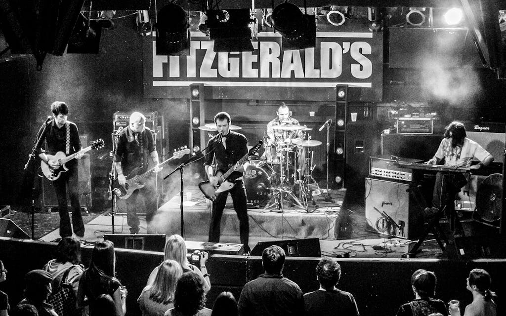 Blondes Make Better Victims performing onstage at Fitzgerald’s.