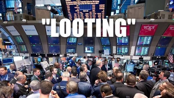 "Let's not forget who the real looters are." via US Uncut