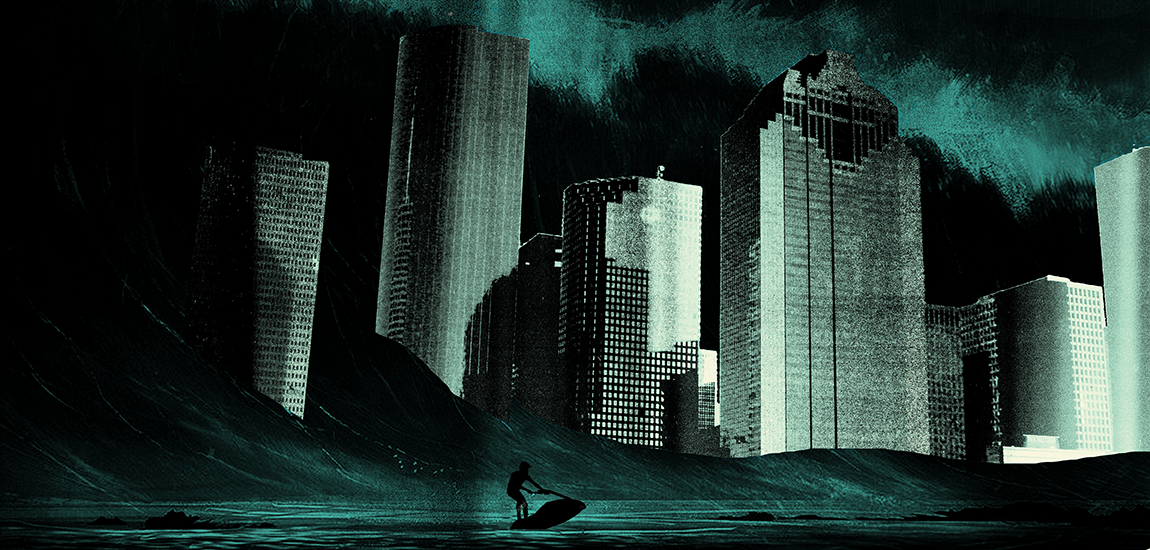 Free Press Houston Houston tidal wave article illustration by Shelby Hohl.