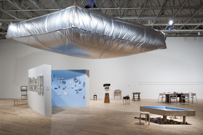 Carrie Marie Schneider Balloon, 2026 Heat-sealed emergency blankets, custom-made ventilation equipment, and hardware 480 x 242 x 42 inches Advisor: Gary Felix Engineers: Lisa Augustyniak and Pietro Valsecchi Photo by Paul Hester