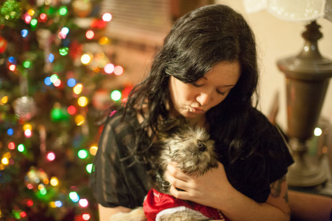 My dog and I are never apart.