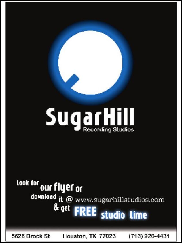 Advertisement: look for our flyer or download it @ www.sugarhillstudios.com & get FREE studio time, Free Press Houston 2005.08, PDF page 20