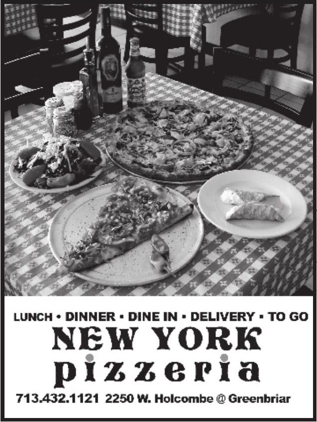 Advertisement: LUNCH • DINNER • DINE IN • DELIVERY • TO GO, Free Press Houston 2005.08, PDF page 26
