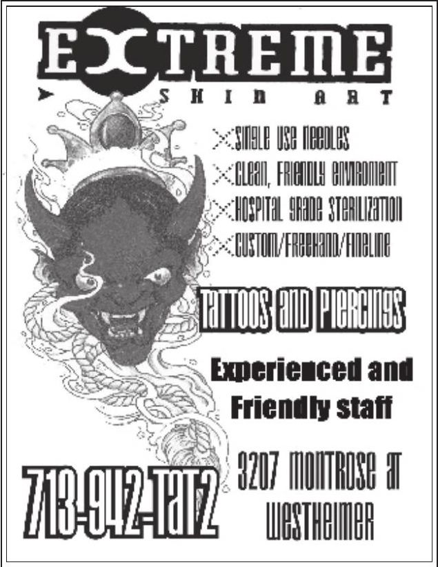 Advertisement: Experienced and Friendly staff, Free Press Houston 2005.08, PDF page 28