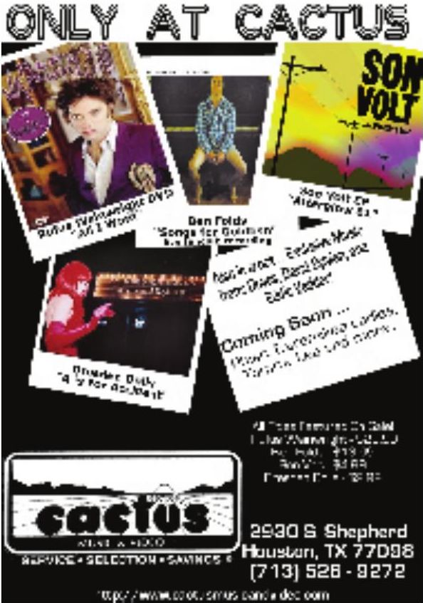 Advertisement: ONLY AT CACTUS, Free Press Houston 2005.08, PDF page 40