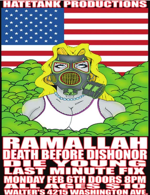 Advertisement: RAMALLAH / DEATH BEFORE DISHONOR / DIE YOUNG / LAST MINUTE FIX, Free Press Houston 2006.02, PDF page 2