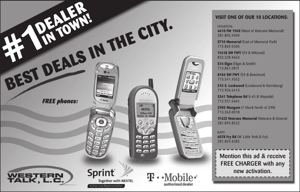 Advertisement: #1 DEALER IN TOWN! BEST DEALS IN THE CITY., Free Press Houston 2006.02, PDF page 5