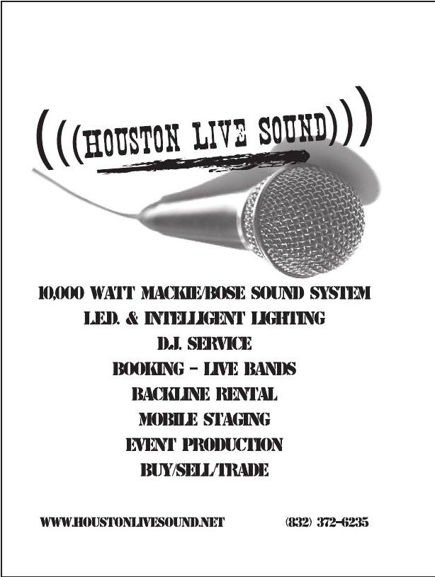 Advertisement: HOUSTON LIVE SOUND, Free Press Houston 2007.07, PDF page 25