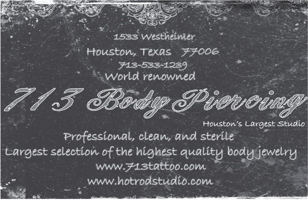 Advertisement: 713 Body Piercing / World renowned, Free Press Houston 2007.07, PDF page 27