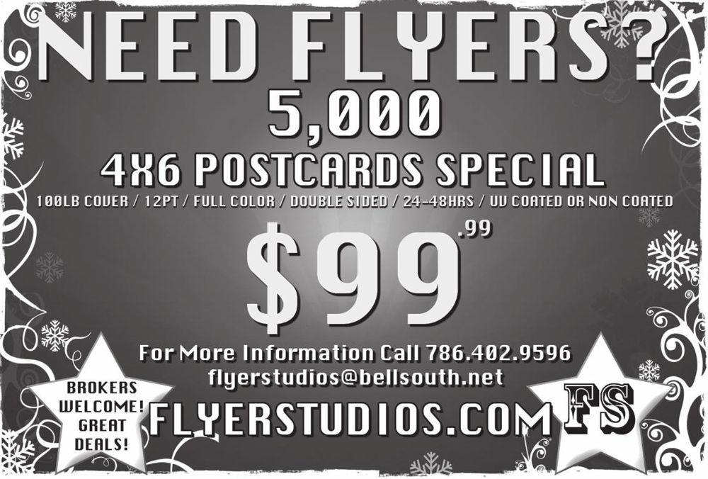 Advertisement: NEED FLYERS? / 5,000 4 X 6 POSTCARDS SPECIAL / $99.99, Free Press Houston 2007.07, PDF page 4