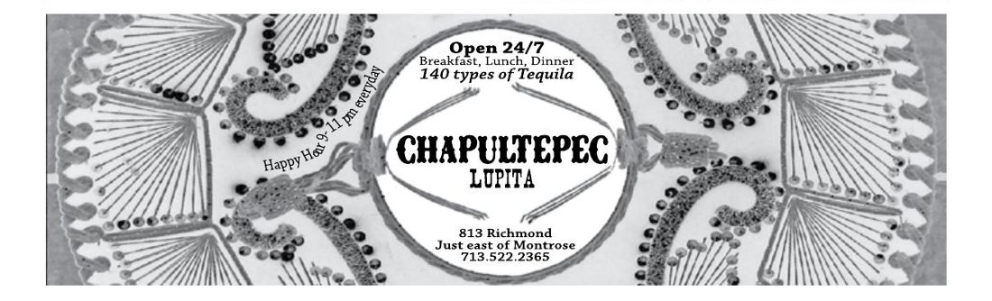Advertisement: Chapultepec Lupita — open 24/7, Free Press Houston 2009.01, PDF page 29