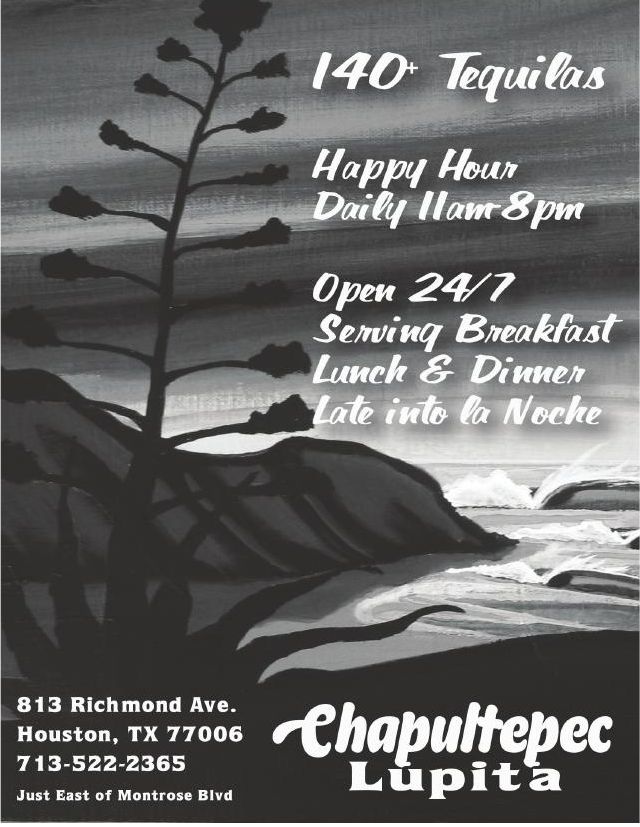 Advertisement: 140+ Tequilas; Open 24/7, Free Press Houston 2011.06, PDF page 31