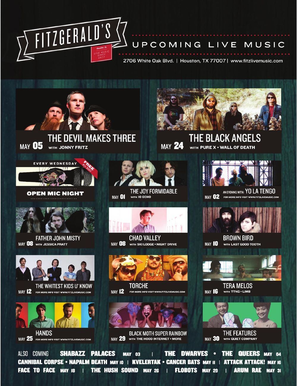 Advertisement: Upcoming Live Music, Free Press Houston 2013.06, PDF page 11