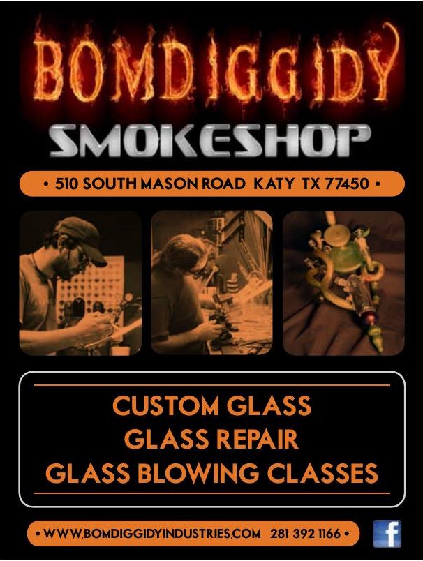 Advertisement: Bomdiggidy Smoke Shop, Free Press Houston 2014.12, PDF page 39