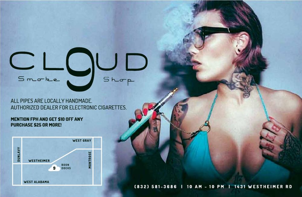 Advertisement: Cloud 9 Smoke Shop, Free Press Houston 2015.01, PDF page 13